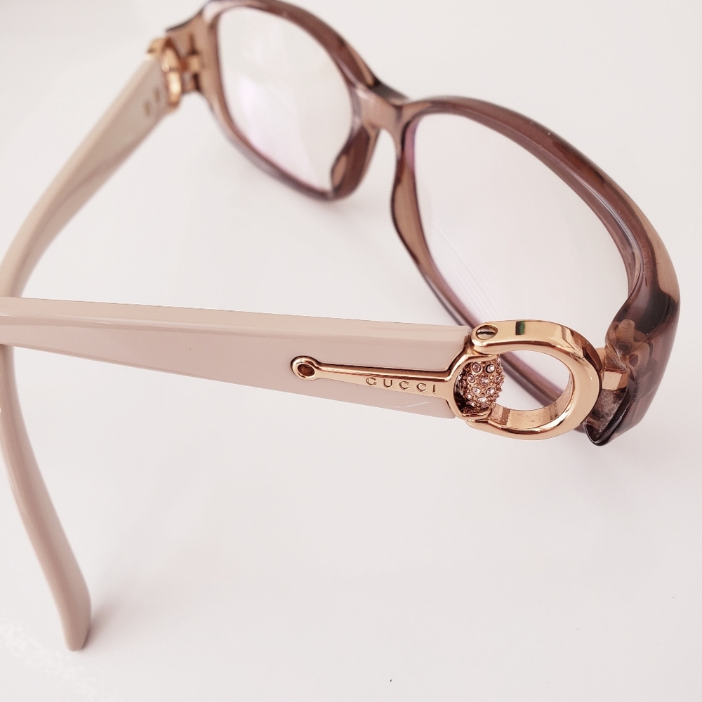 Vintage Gucci Women's Logo Accent Eyeglasses with Leather Case